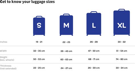 luggage bag size chart.